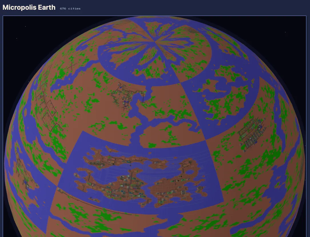 Screenshot of the earth view